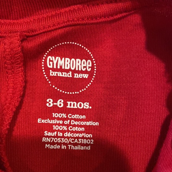 Gymboree 3-6 month red monkey one piece long sleeve snap outfit - Picture 3 of 3